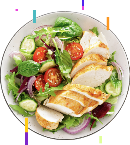 A bowl with a healthy salad in it