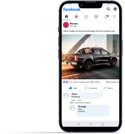 Nissan ad on facebook showing a truck