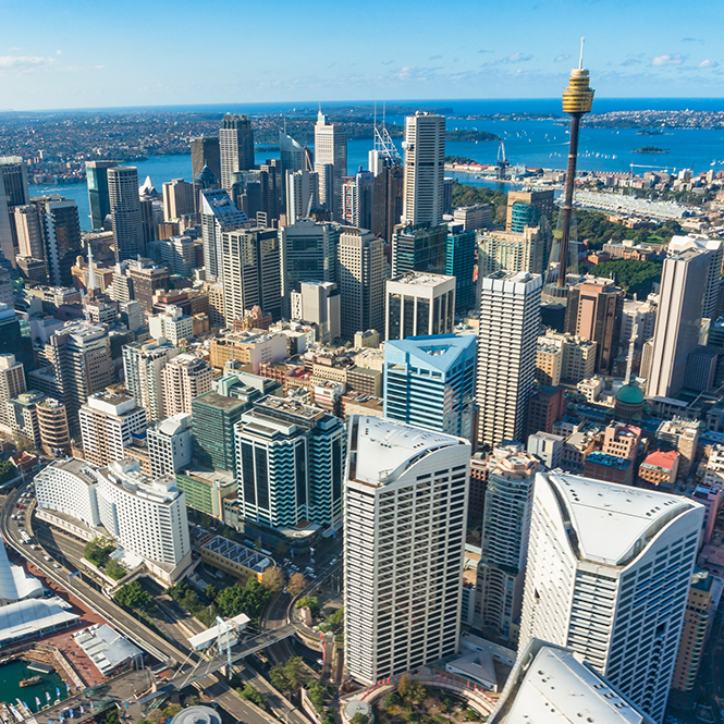 Skyline view of Sydney