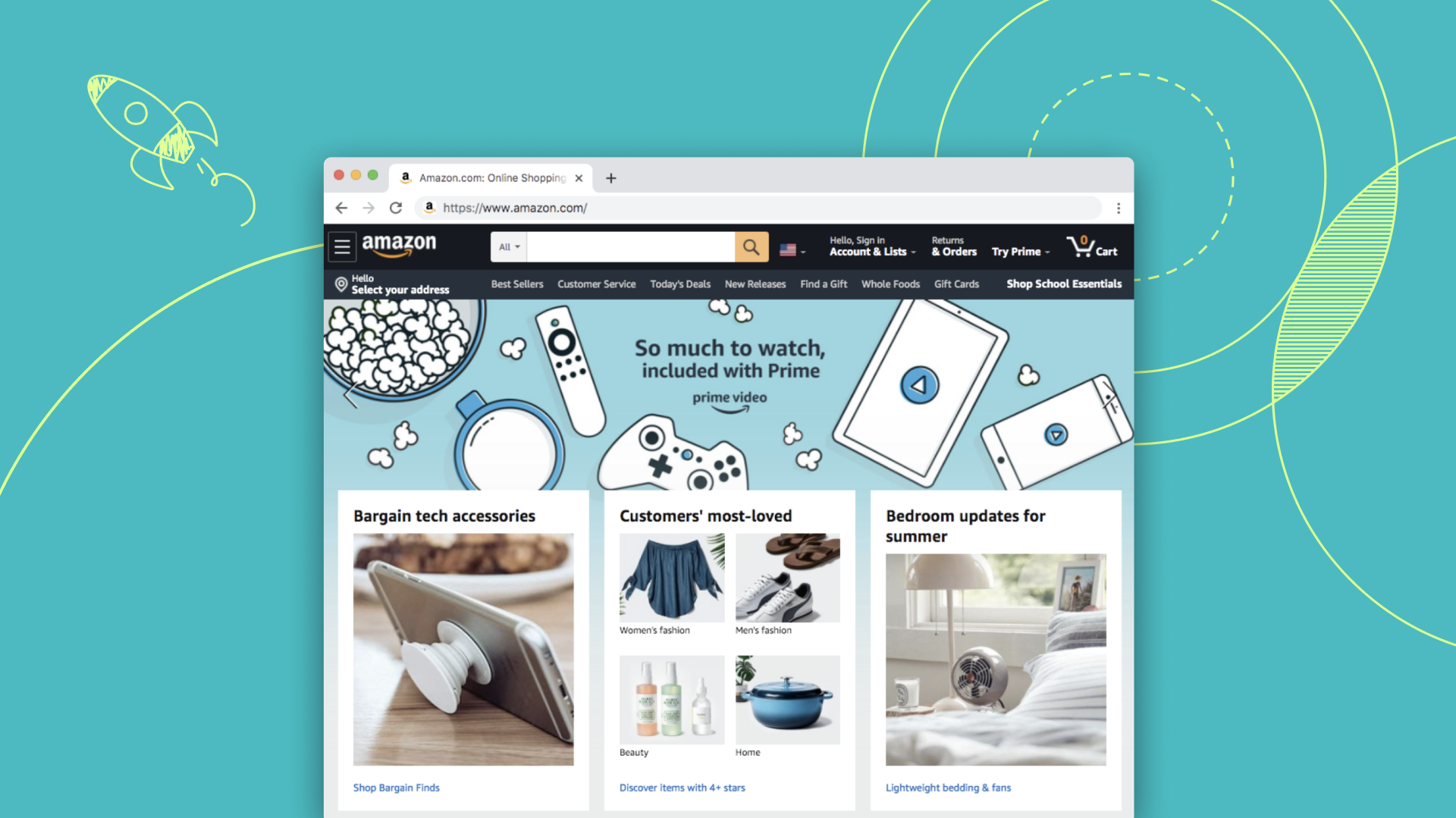 An amazon page open in a google chrome browser