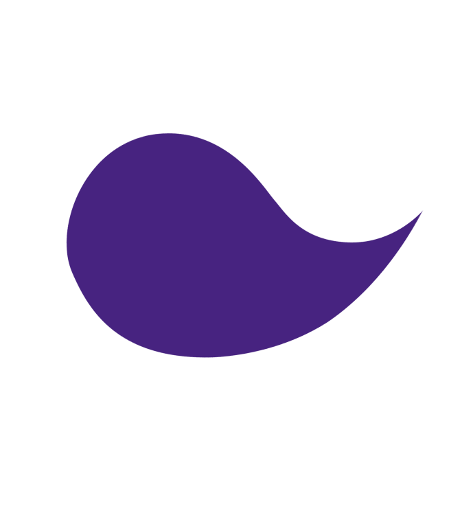 A purple tear drop
